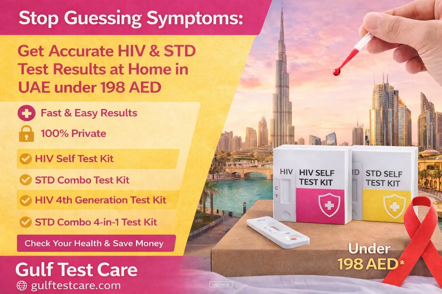 Stop Guessing Symptoms: Get Accurate HIV & STD Test Results at Home in UAE under 198 AED