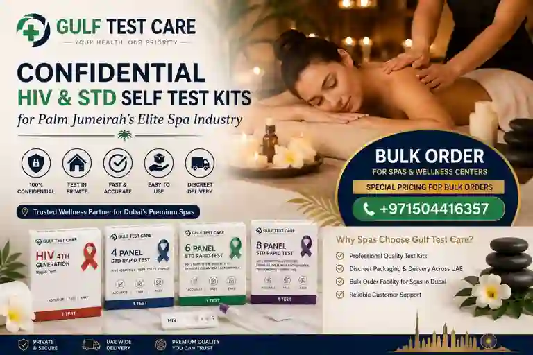 Confidential HIV & STD Self Test Kits for Palm Jumeirah Dubai Elite Spa Industry