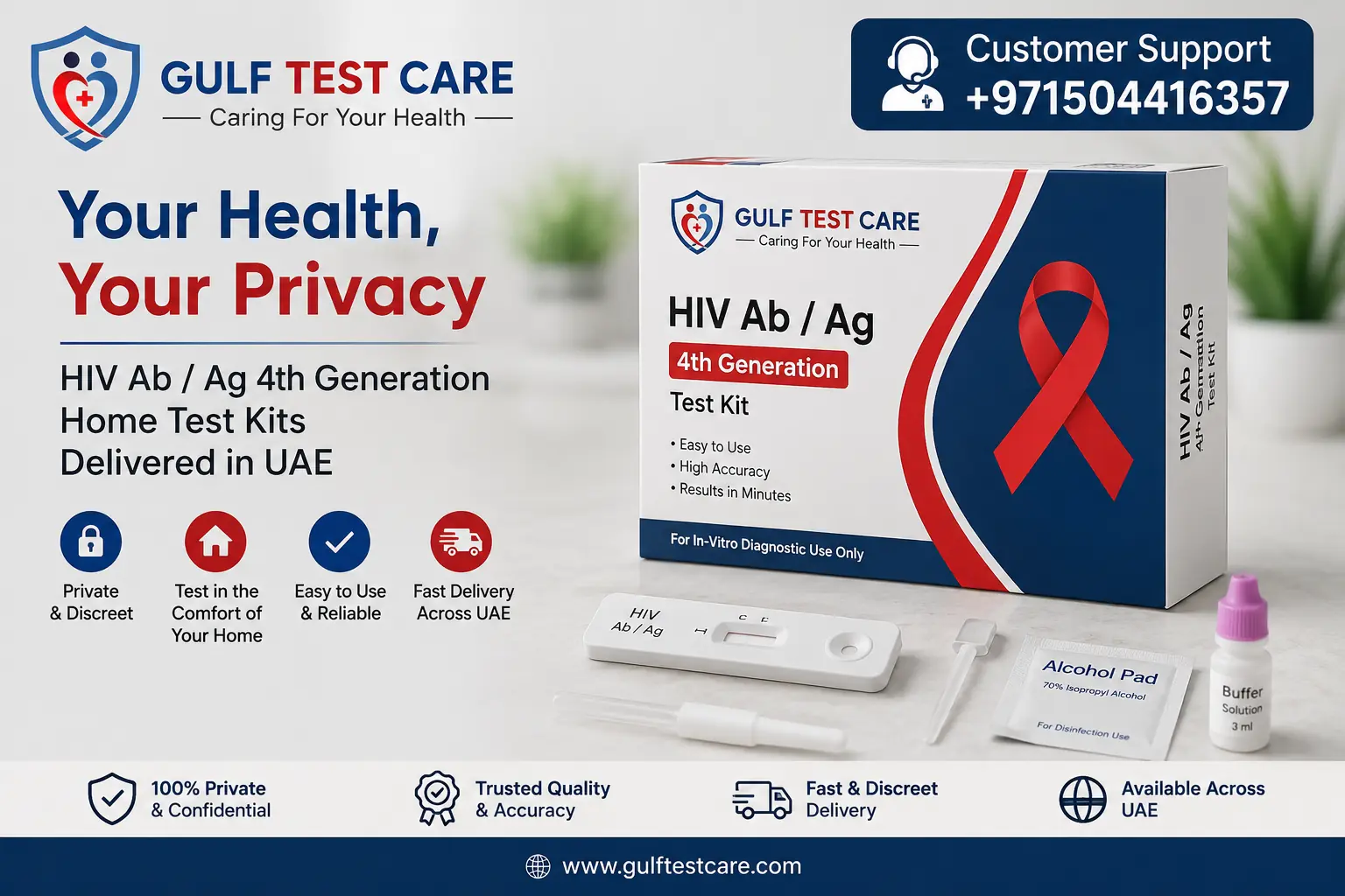 Your Health, Your Privacy – HIV Ab / Ag 4th Generation Home Test Kits Delivered in Sharjah